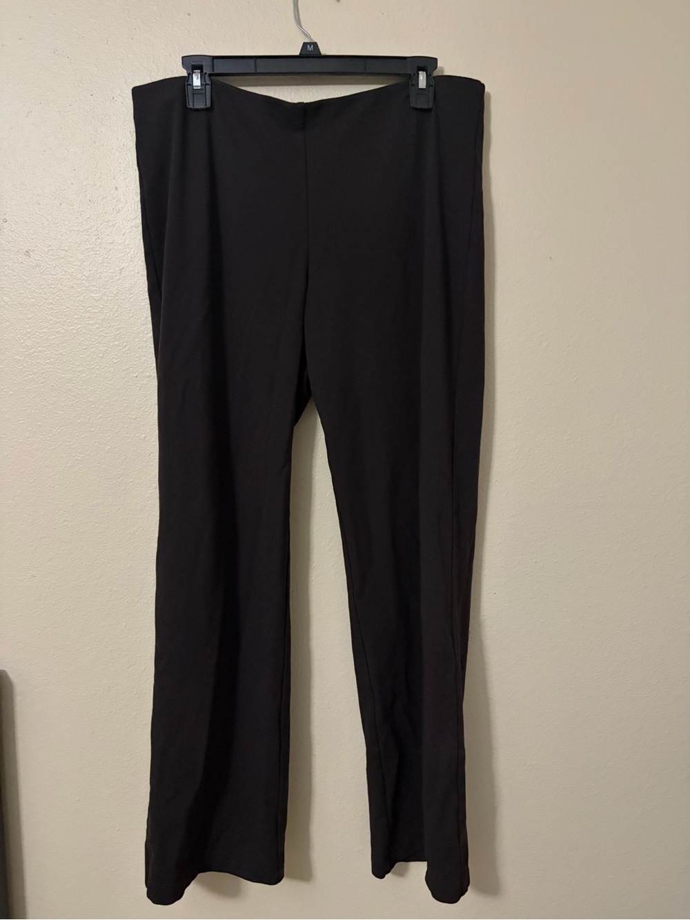 Eileen Fisher Dark Brown Straight-Leg Ponte Trousers